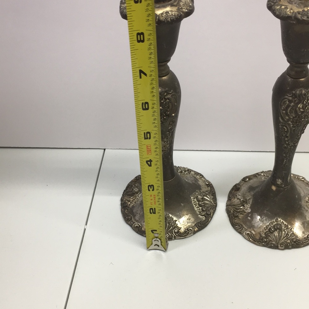 Pair of Godinger Silverplate Candlestick Holders - Picture 7 of 10